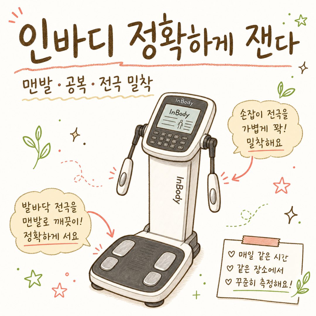 인바디 방법 사용하는법 — 맨발 측정과 공복, 전극 접촉까지