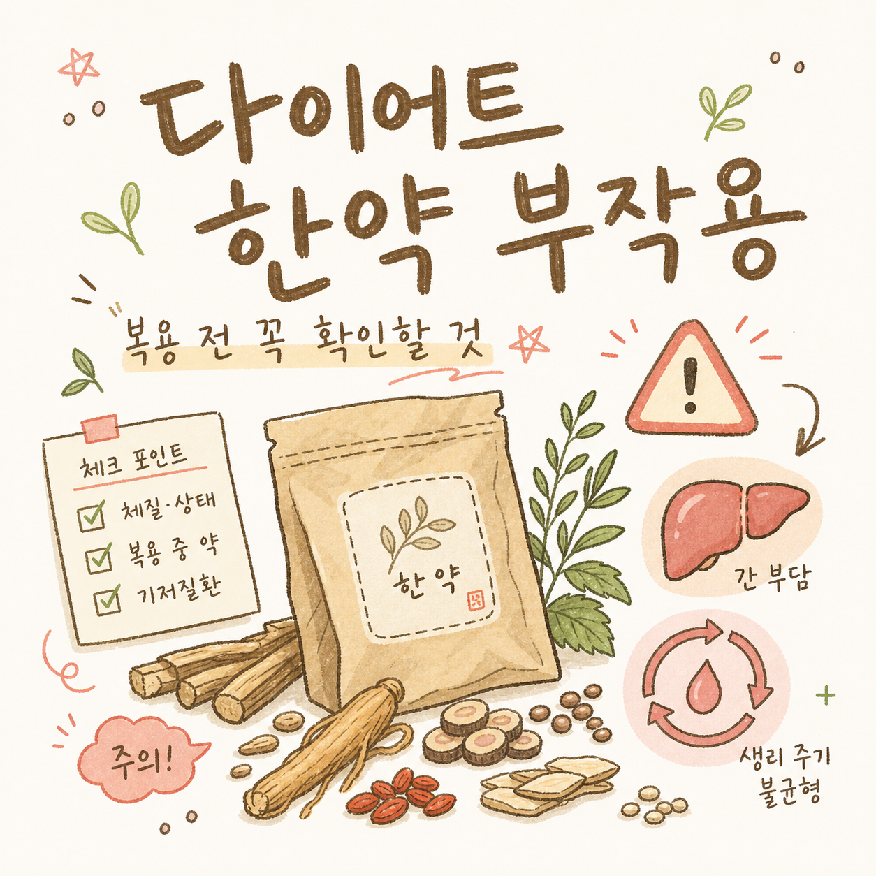 다이어트 한약 부작용 — 간 수치부터 생리불순, 감량 속도까지