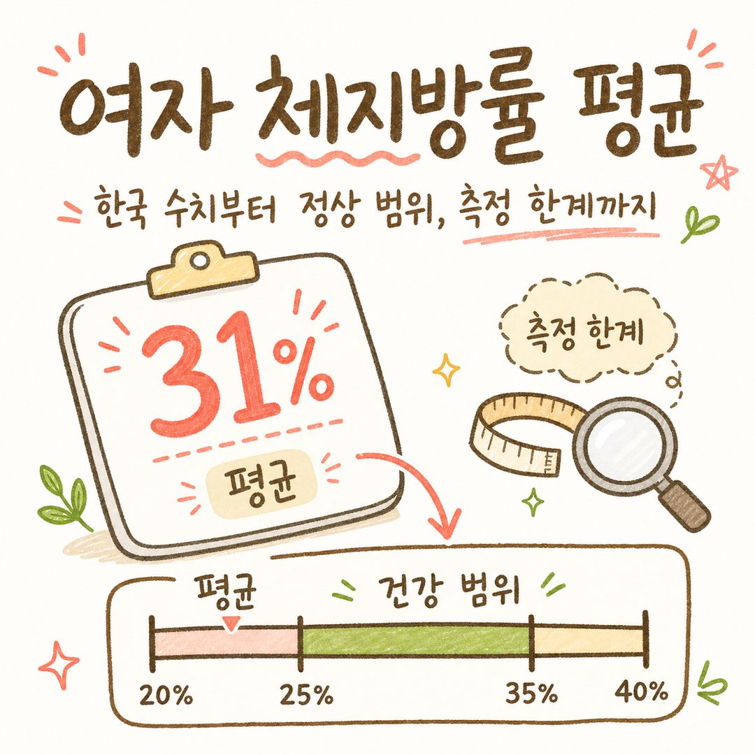 여자 체지방률 평균 — 한국 수치부터 정상 범위, 측정 한계까지