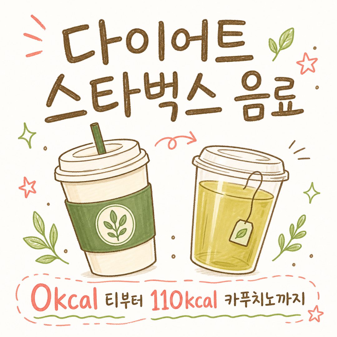다이어트 스타벅스 음료 — 0kcal 티부터 110kcal 카푸치노까지