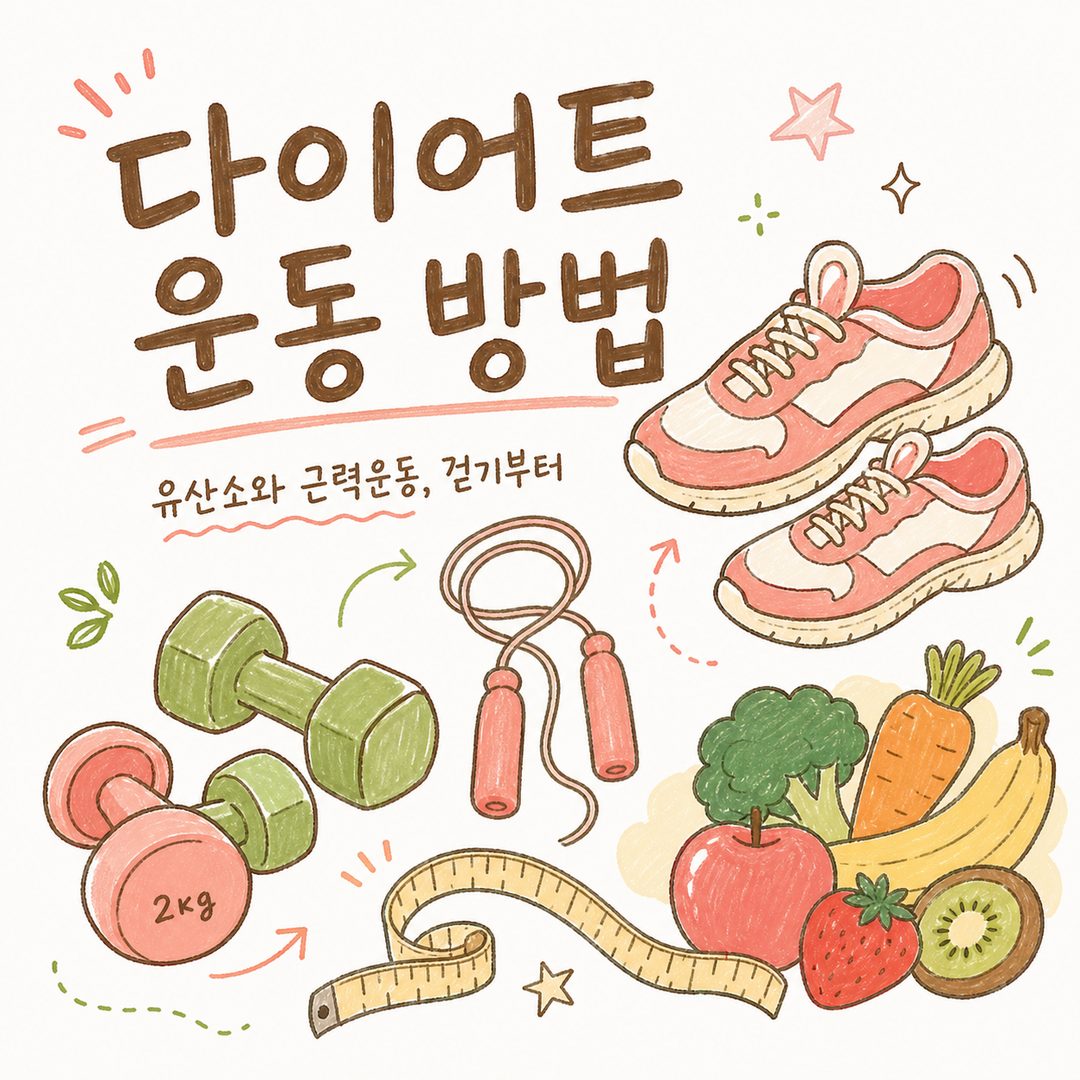 다이어트 운동 방법 — 유산소와 근력운동, 걷기부터