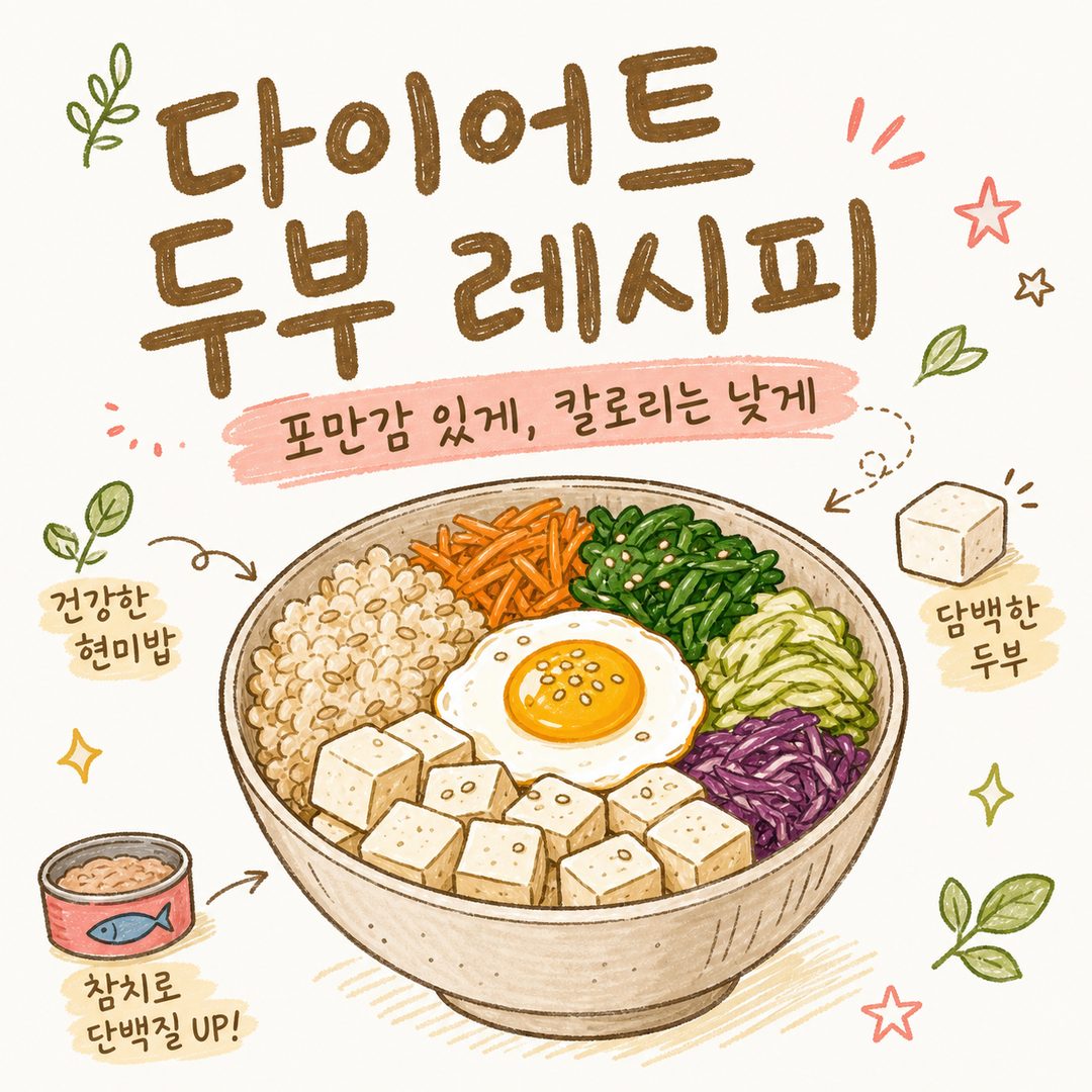 다이어트 두부 레시피 — 비빔덮밥과 두부볶음밥, 포만감 짚어보기