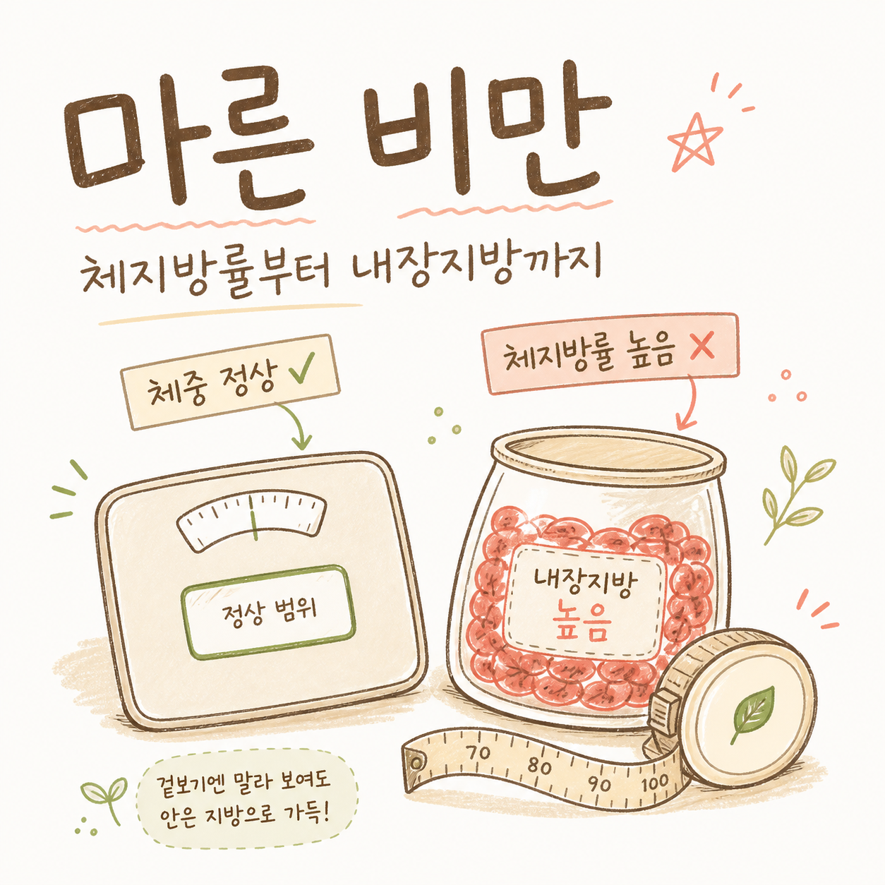 마른 비만 — 체지방률부터 내장지방, 허리둘레까지