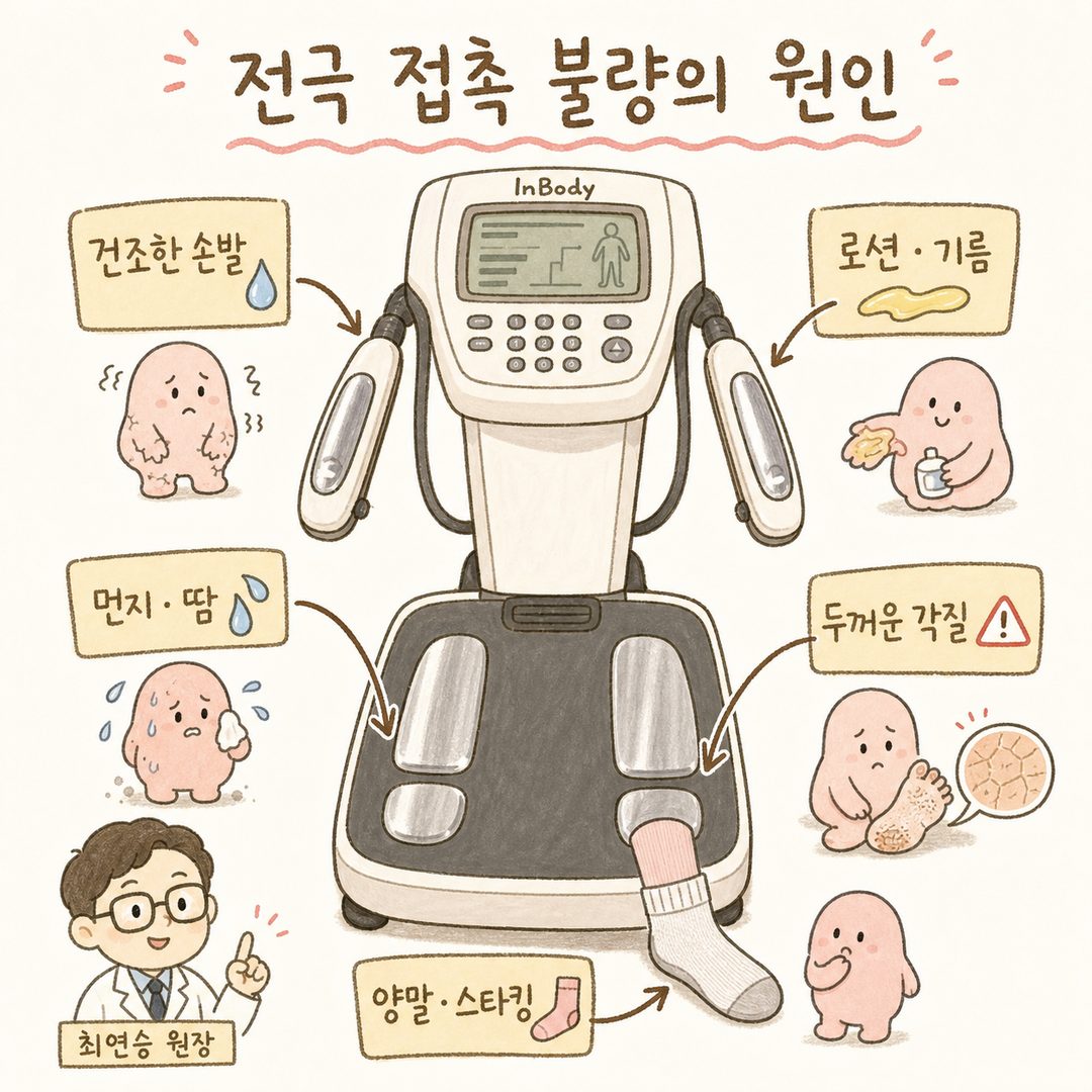 Lỗi đo InBody: Từ tiếp xúc điện cực đến tư thế và pin