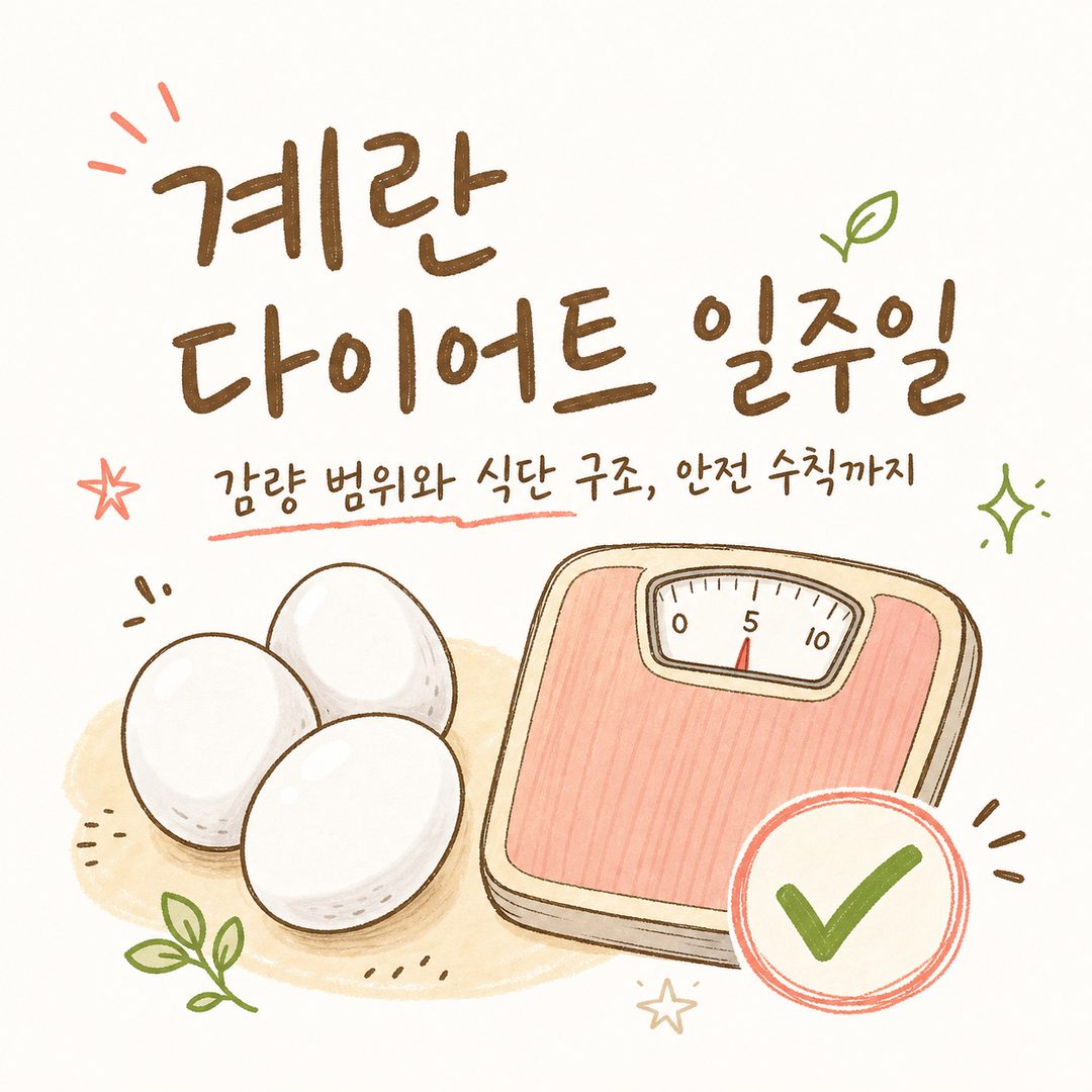계란 다이어트 일주일 — 감량 범위와 식단 구조, 안전 수칙까지