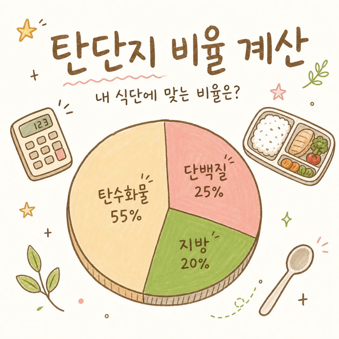 탄단지 비율 계산 — 1800kcal 공식부터 50:30:20 예시, 보완 지표까지