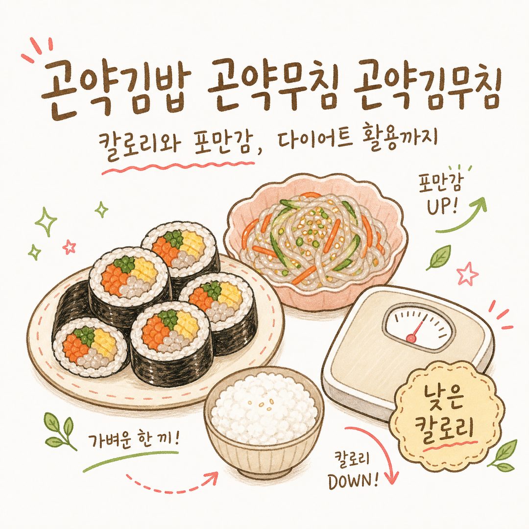 곤약김밥 곤약무침 곤약김무침 — 칼로리와 포만감, 다이어트 활용까지