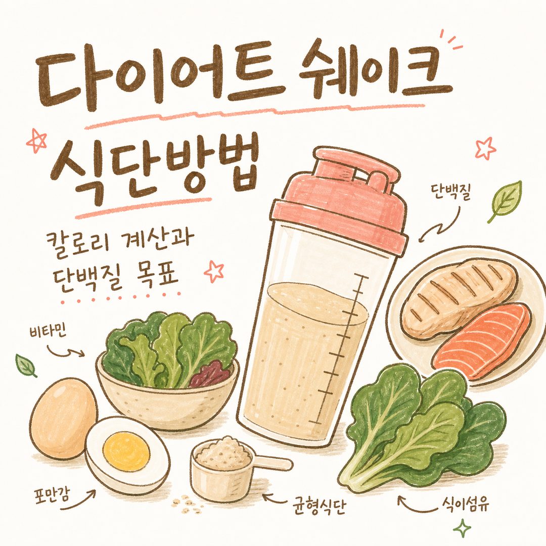 다이어트 쉐이크 식단방법 — 칼로리 계산과 단백질 목표, 1끼 대체 짚어보기