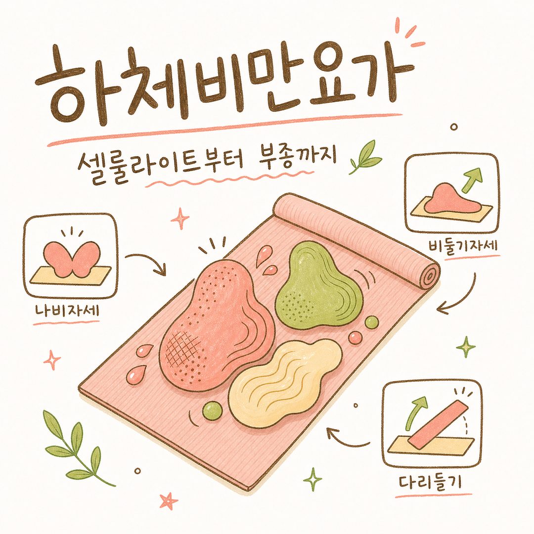 하체비만 기준 하체비만요가 — 셀룰라이트부터 부종, 골반 정렬까지