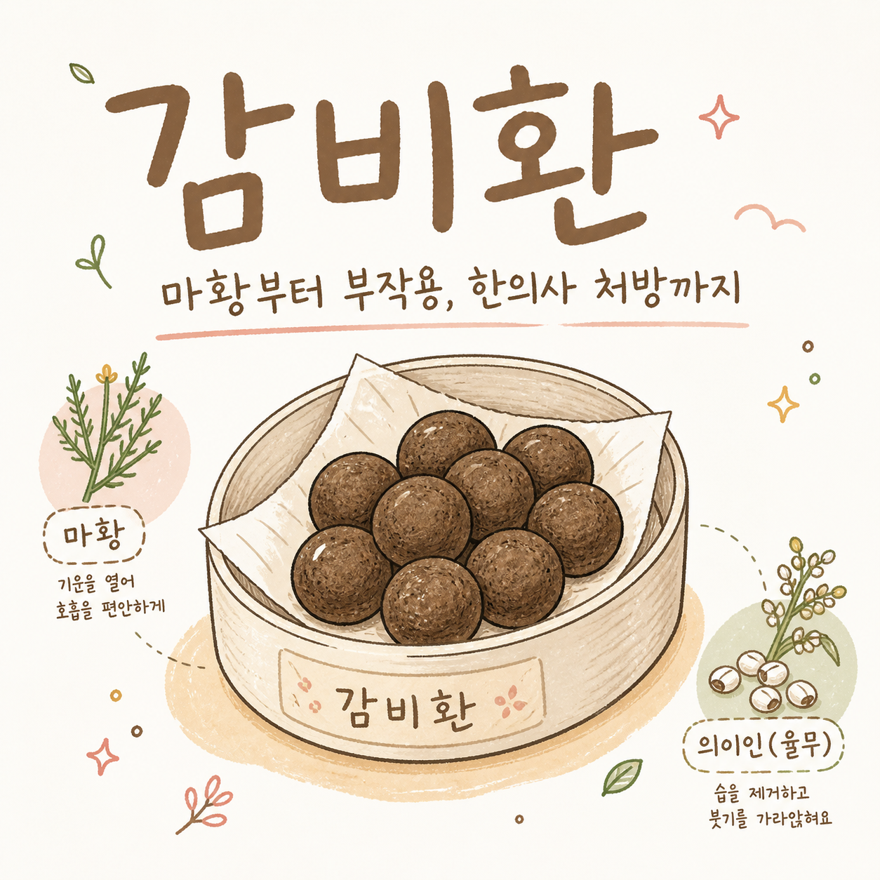 감비환 다이어트 — 마황 작용부터 부작용, 한의사 처방까지