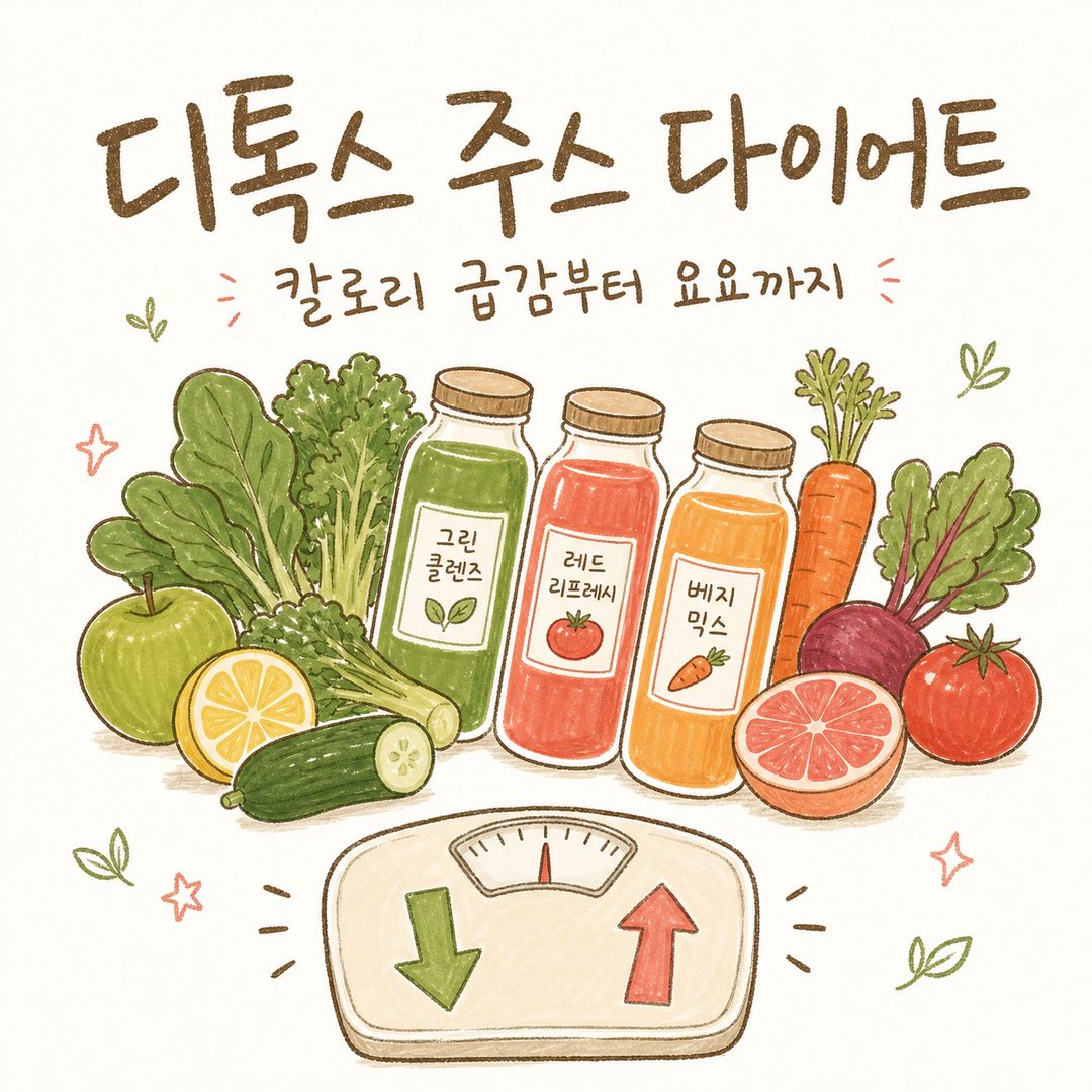 디톡스 주스 다이어트 — 칼로리 급감부터 요요, 채소 보완까지