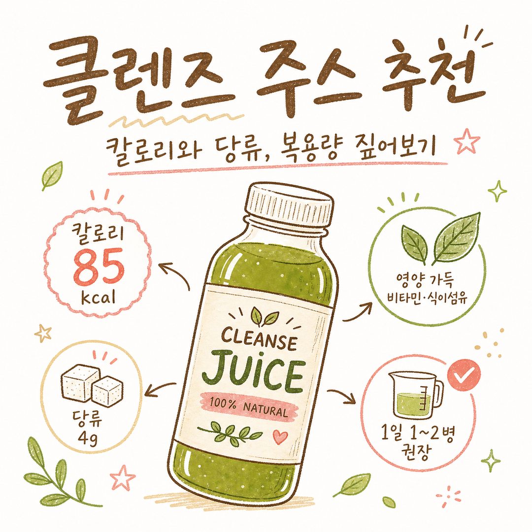 클렌즈 주스 추천 — 칼로리와 당류, 복용량 짚어보기