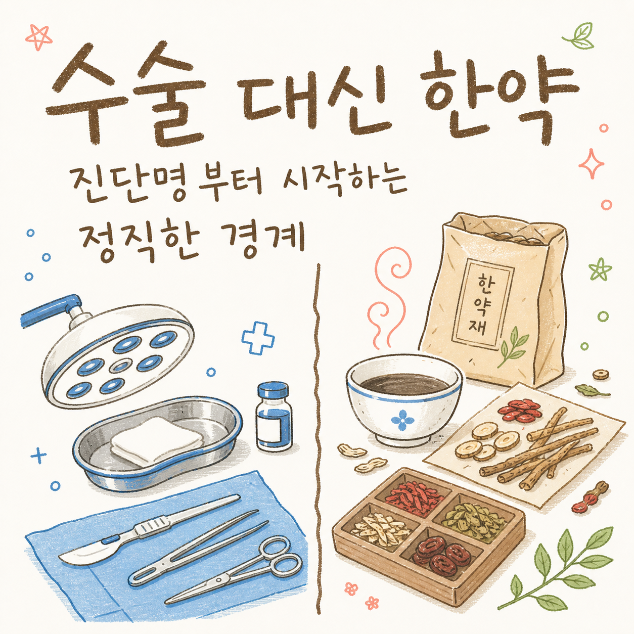 수술 대신 한약 — 보존적 치료부터 디스크 회복, 수술 적응증까지