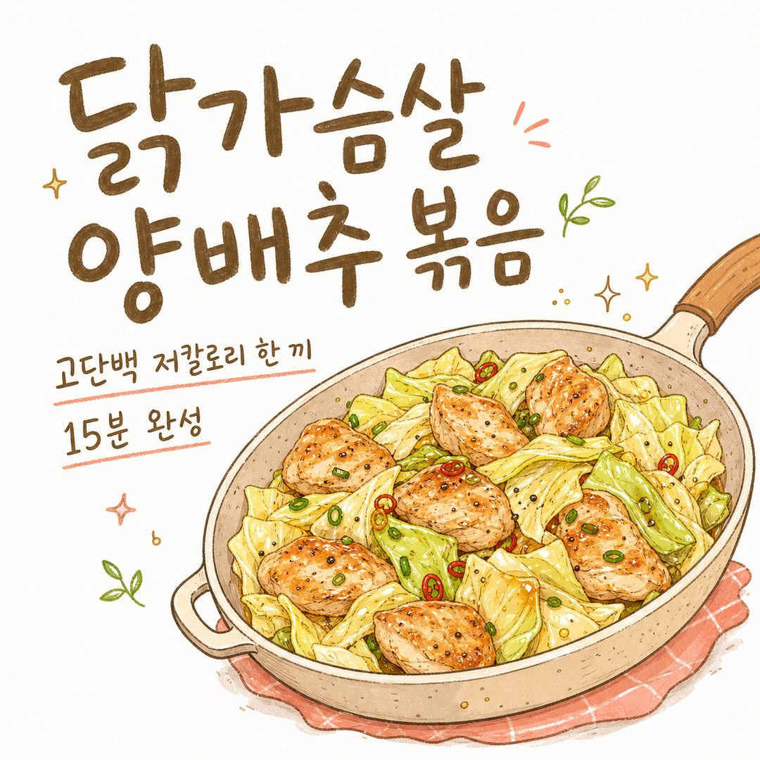 닭가슴살 양배추 볶음 — 고단백 저칼로리 한 끼, 15분 완성 팁까지