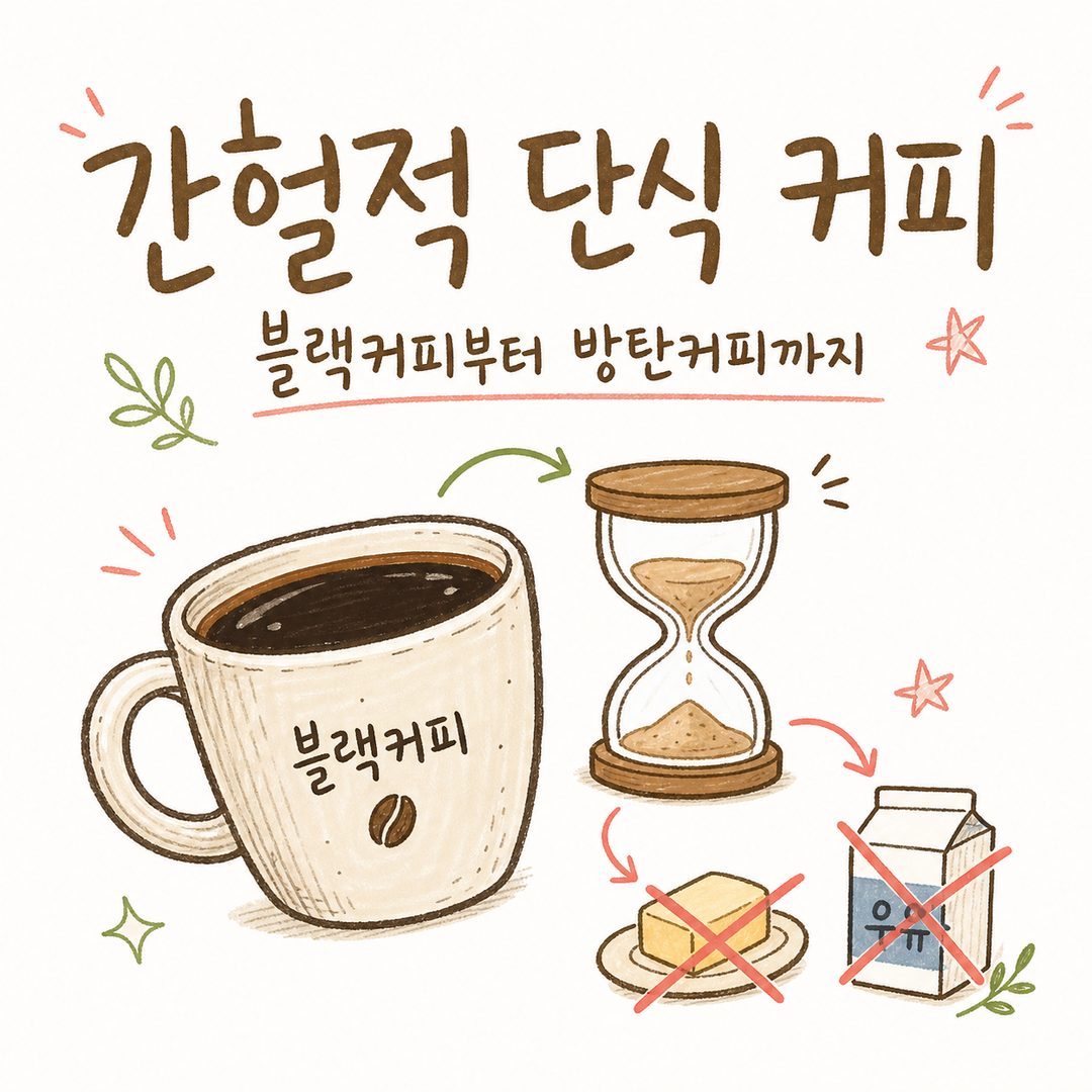 간헐적 단식 커피 — 블랙커피부터 방탄커피, 공복 주의점까지
