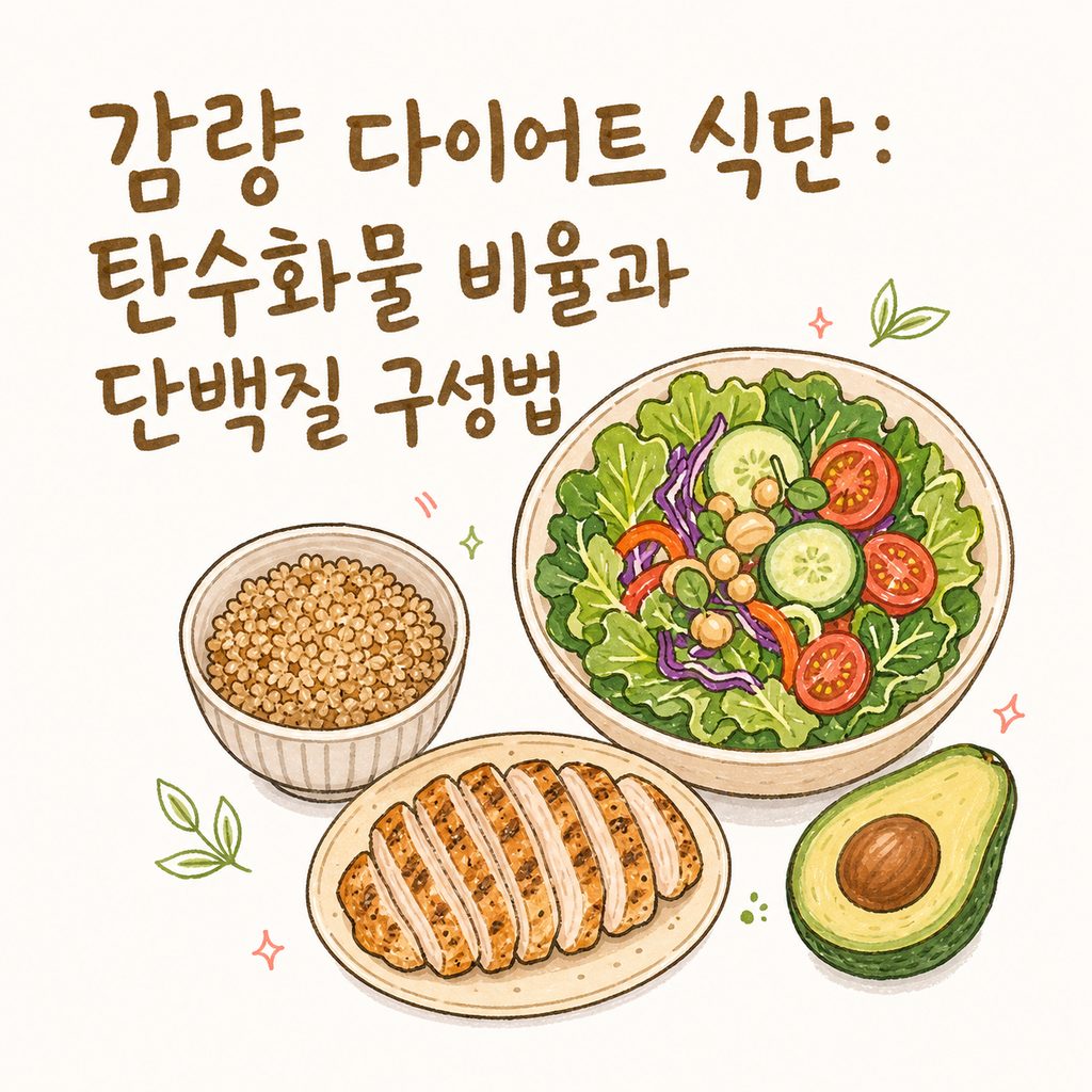 감량 다이어트 식단 — 탄수화물 비율과 단백질 구성, 식단 구성법 짚어보