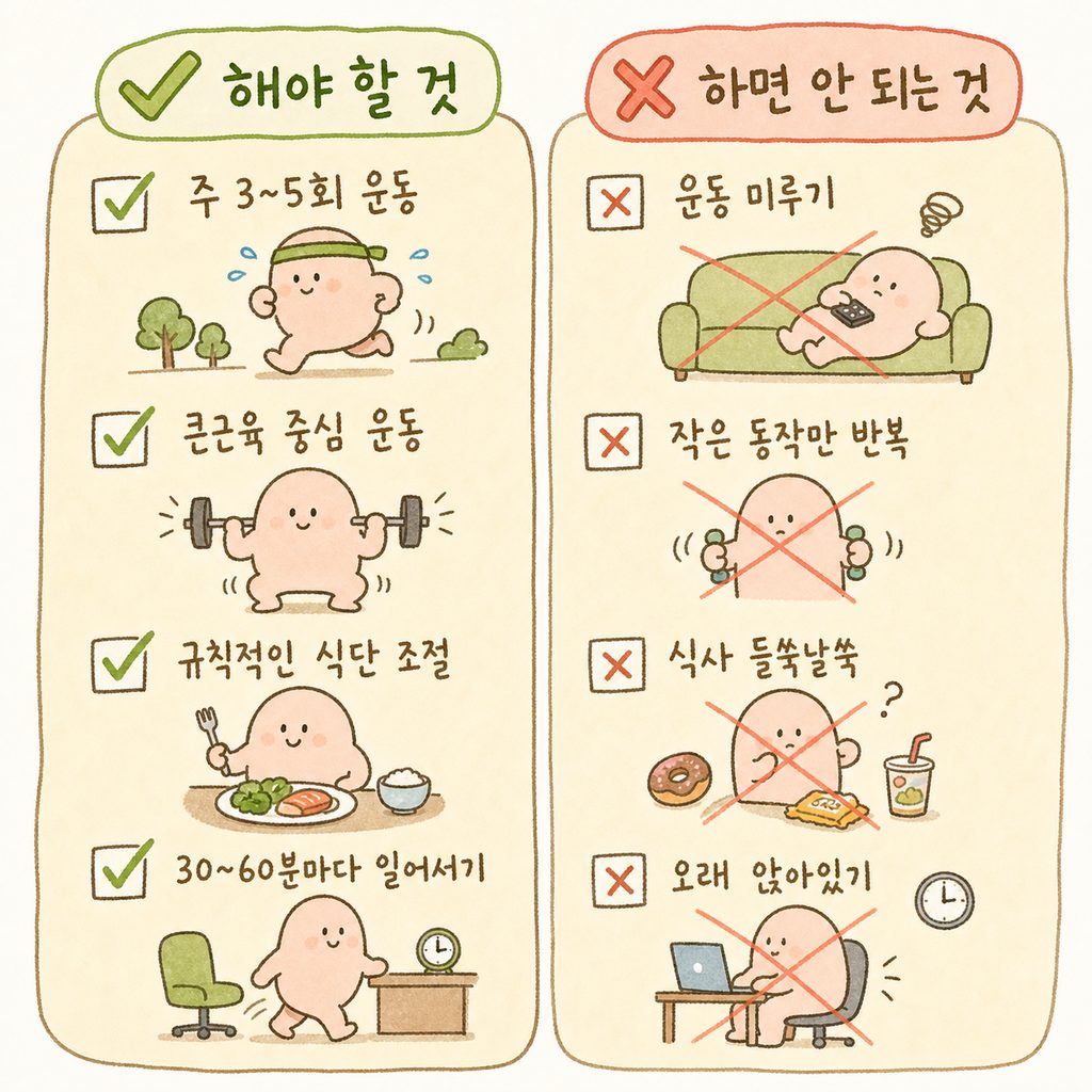 A clear 4-item checklist with green checkmarks and action icons for each item. Deliver the main message at a glance.