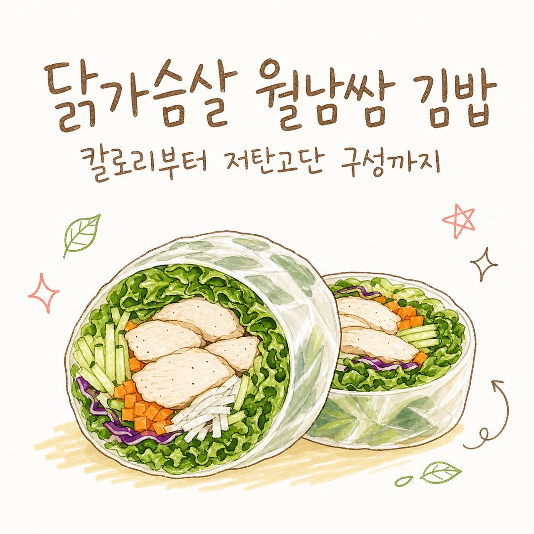 닭가슴살 월남쌈 김밥 — 칼로리부터 저탄고단 구성까지