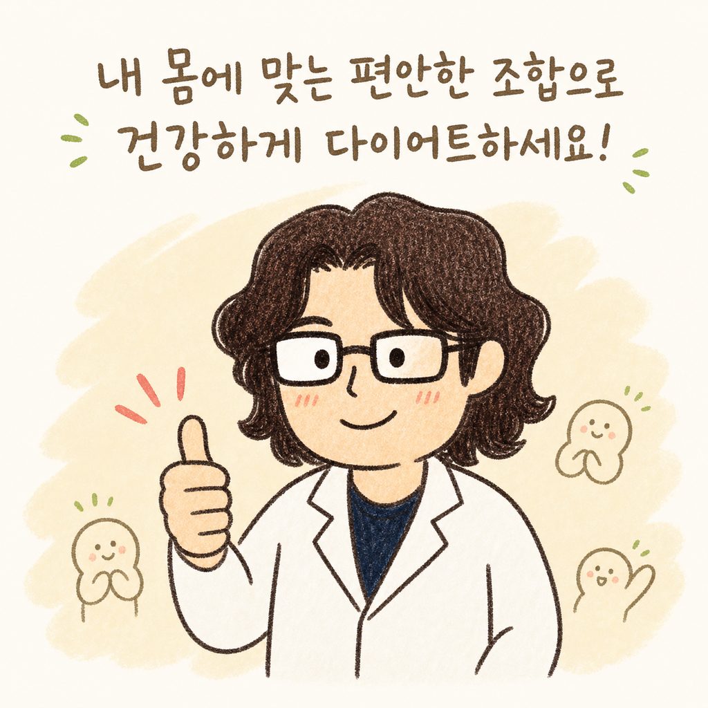 의사 캐릭터가 따뜻한 미소로 응원하며 엄지손가락을 치켜세우고 있는 마무리 모습