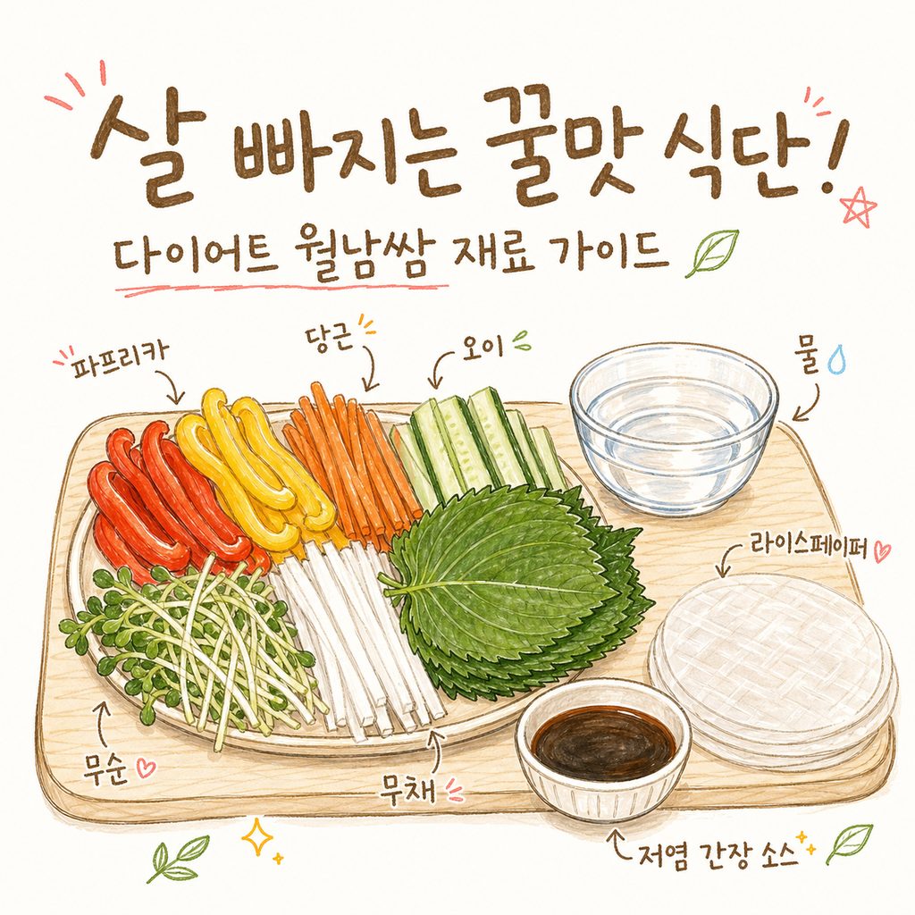 다이어트 월남쌈 재료 — 라이스페이퍼와 단백질, 소스 짚어보기