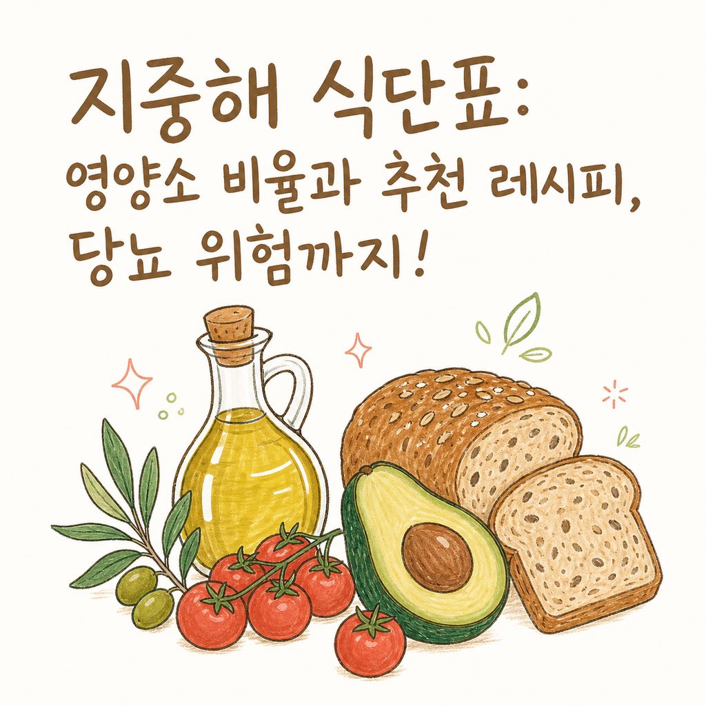 지중해 식단표 — 영양소 비율과 추천 레시피, 당뇨 위험 짚어보기