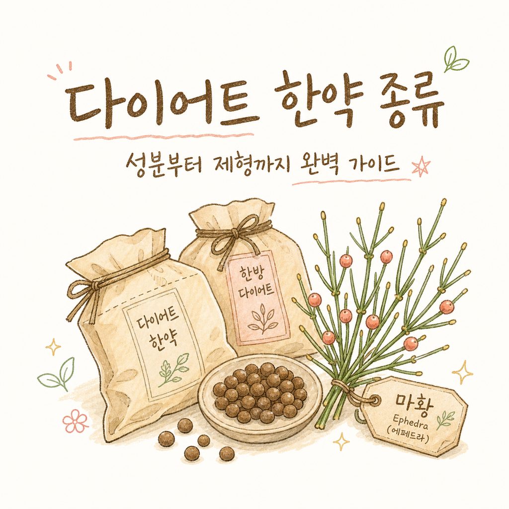다이어트 한약 종류 — 마황 성분부터 약재 구성, 제형까지