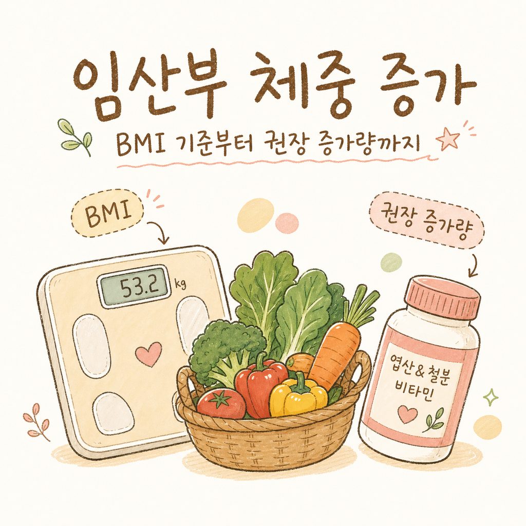 임산부 체중 증가 — BMI 기준부터 권장 증가량, 주수별 속도까지