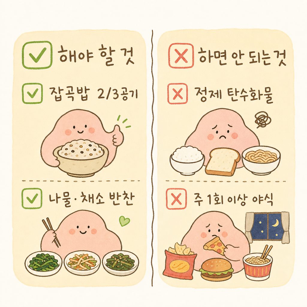 A clean checklist-style image. The left side clearly distinguishes between checkmarks (✅) and X marks (❌)