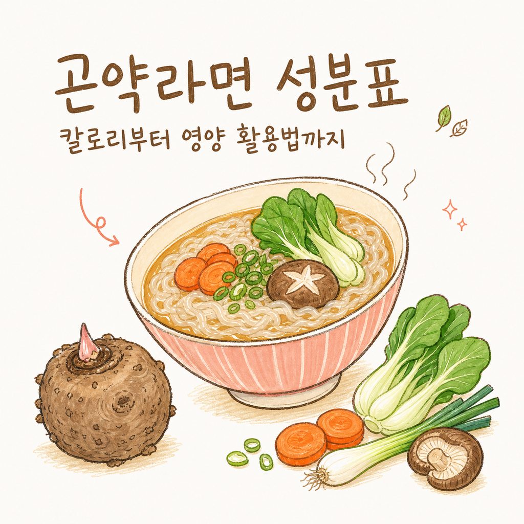 곤약라면 곤약 성분표 — 칼로리부터 글루코만난, 대체면 활용법까지