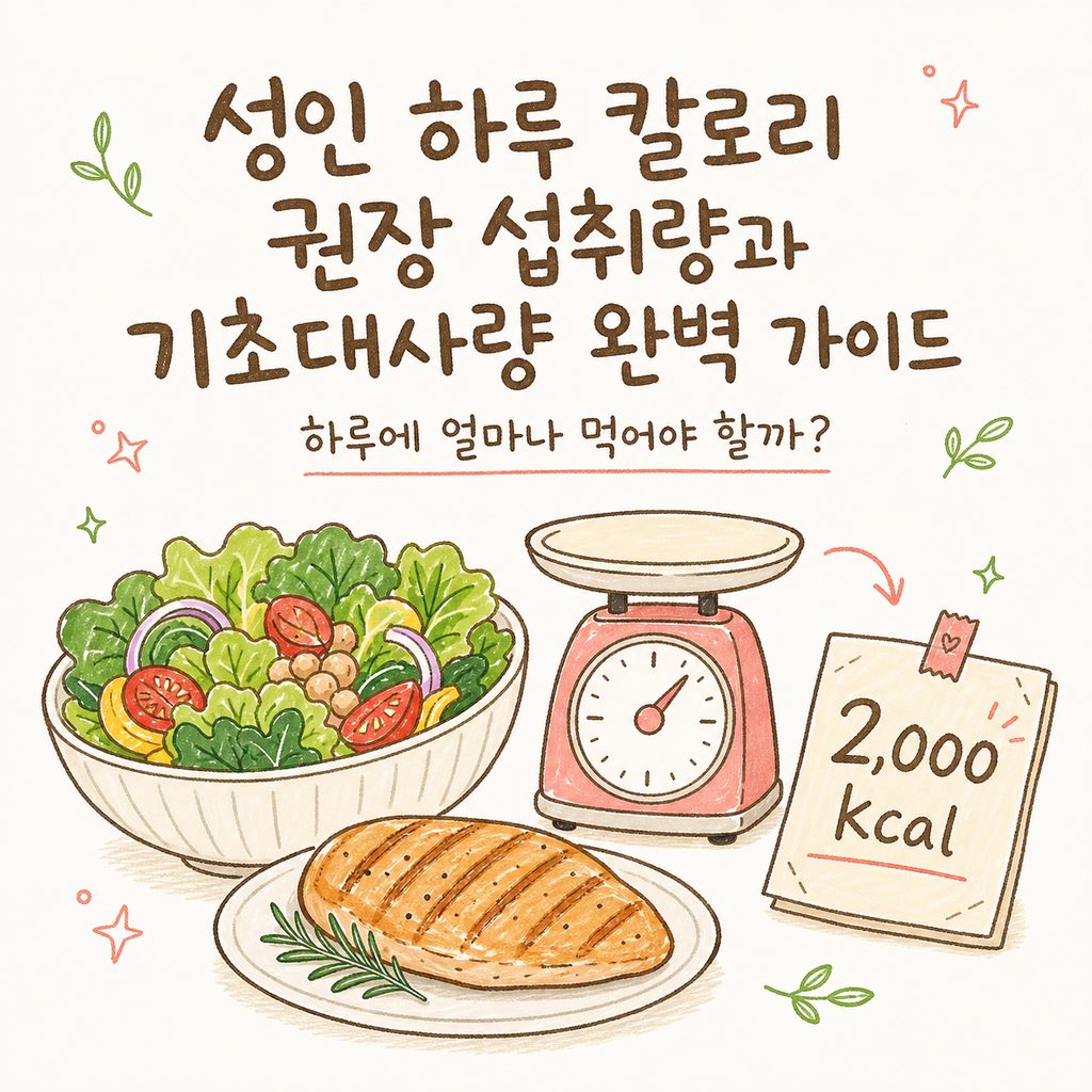 성인 하루 칼로리 — 권장 섭취량부터 기초대사량, 칼로리 줄이는 법까지