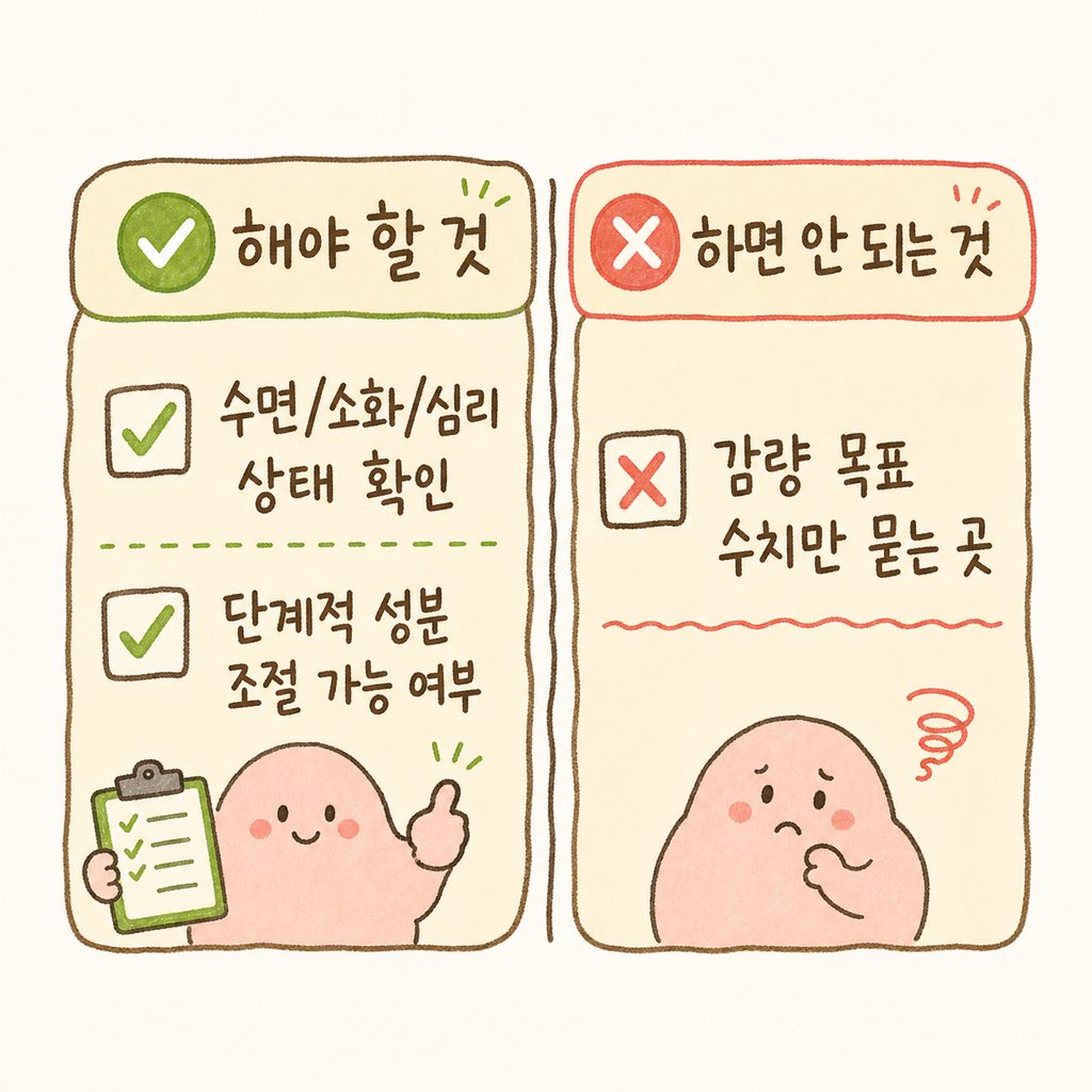 비대면 처방 전 확인해야 할 체크리스트. 체크 표시와 엑스 표시를 활용하여 안전한 곳과 위험한 곳을 구분한 리스트