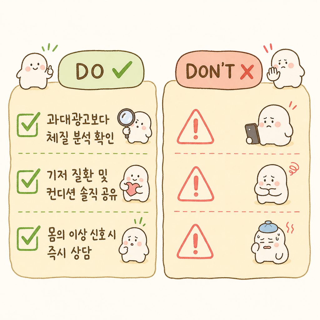 안전한 다이어트 한약 선택을 위한 체크리스트. 체크박스 3개가 나란히 배치된 깔끔한 디자인.