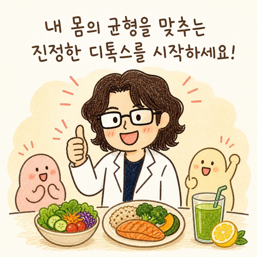 医生角色灿烂微笑并竖起大拇指,旁边摆放着健康饮食和果汁的收尾图