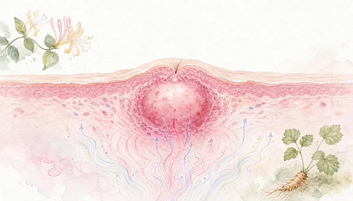 화농성여드름 한방 치료 — 화농성 여드름 염증 및 피부 재생 이미지
