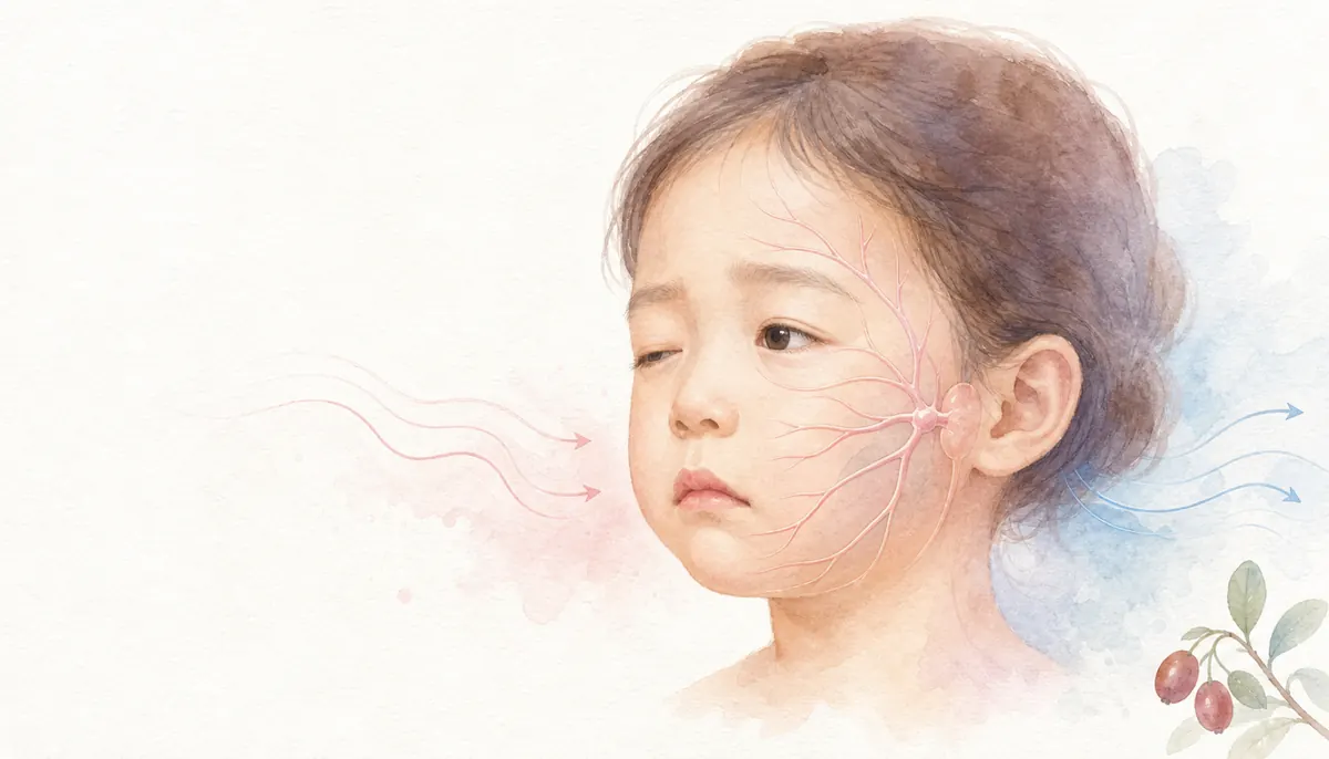 소아 구안와사의 안전 확인과 치료·회복 계획 안내 이미지
