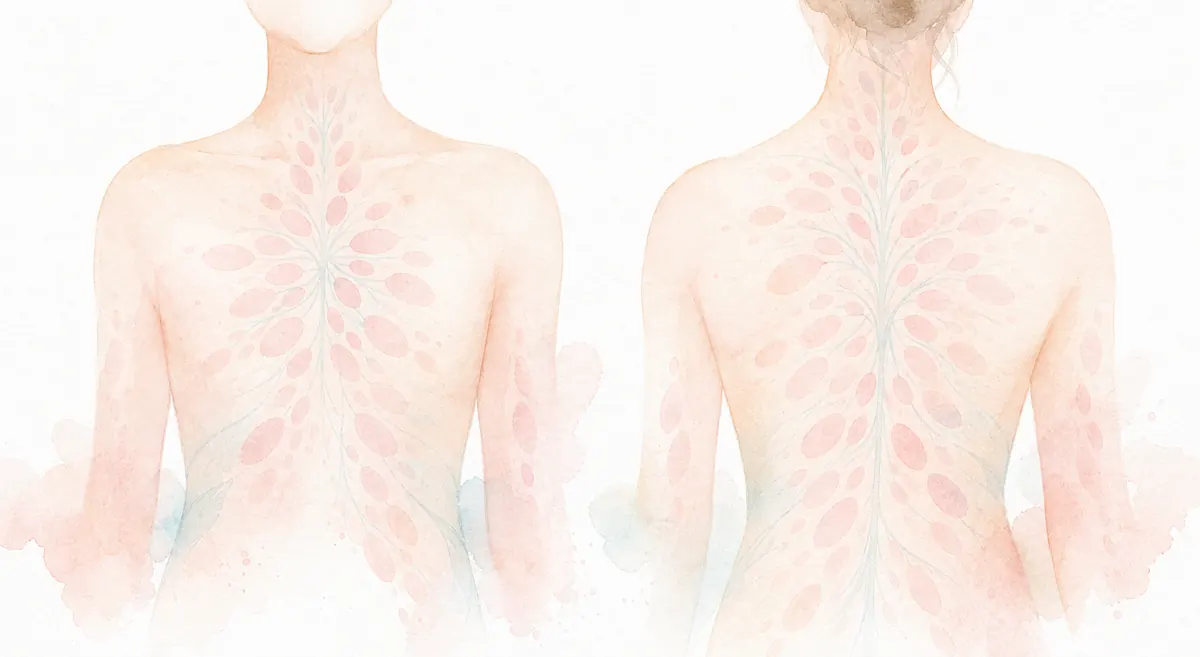 장미색비강진 진료 안내, 피부 상태와 가려움·수면 변화를 함께 살피는 이미지