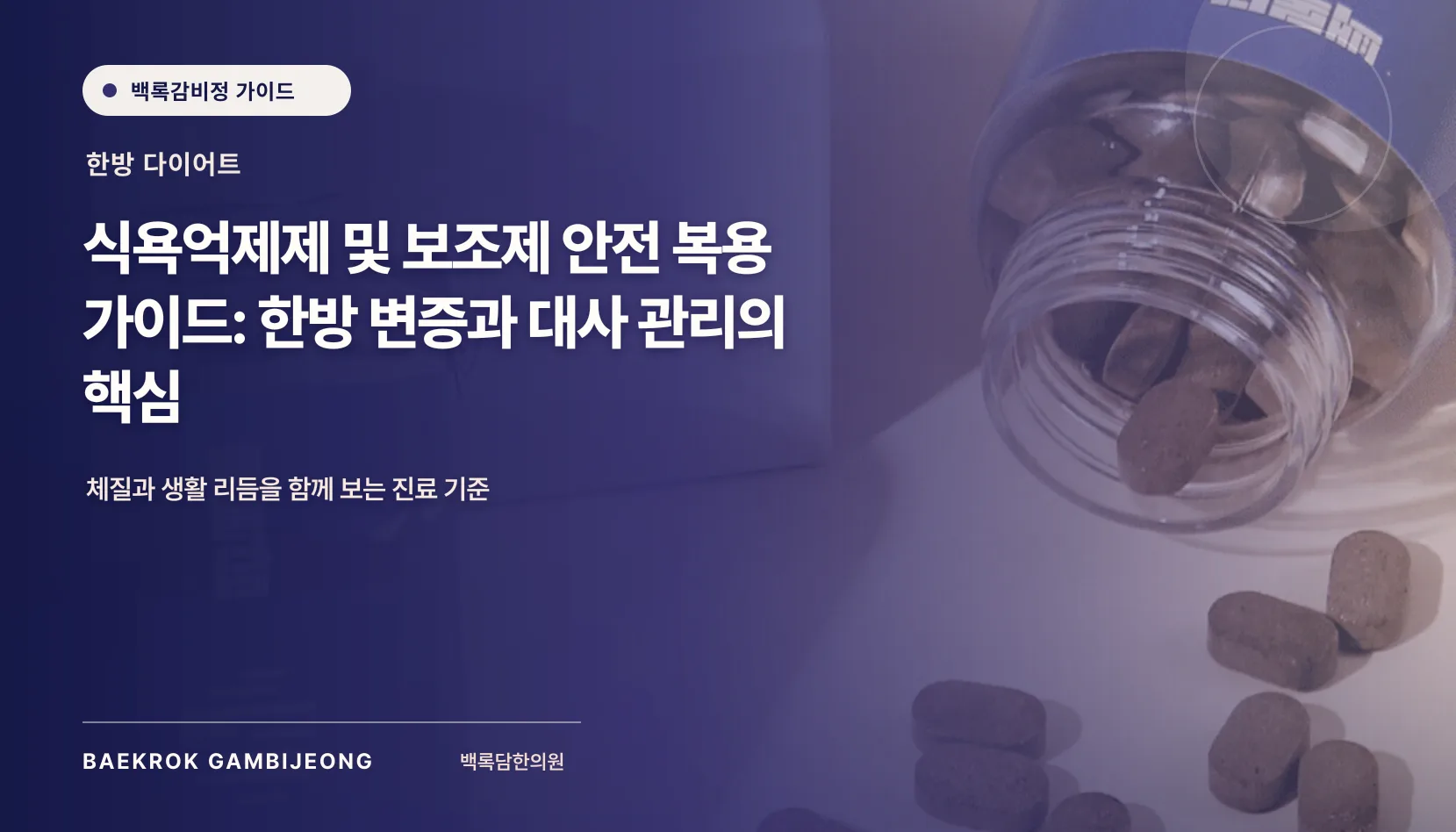 식욕억제제 및 보조제 안전 가이드: 한방 변증과 대사 관리의 핵심 비교 기준
