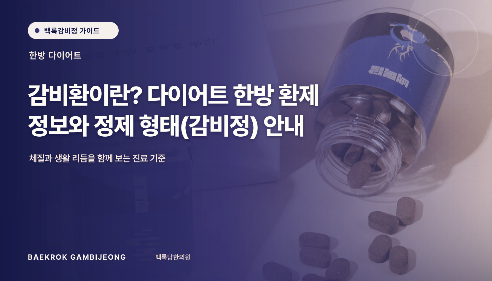 감비환과 감비정 — 환(丸)과 정(錠), 한방 다이어트 제형의 차이와 확인 기준