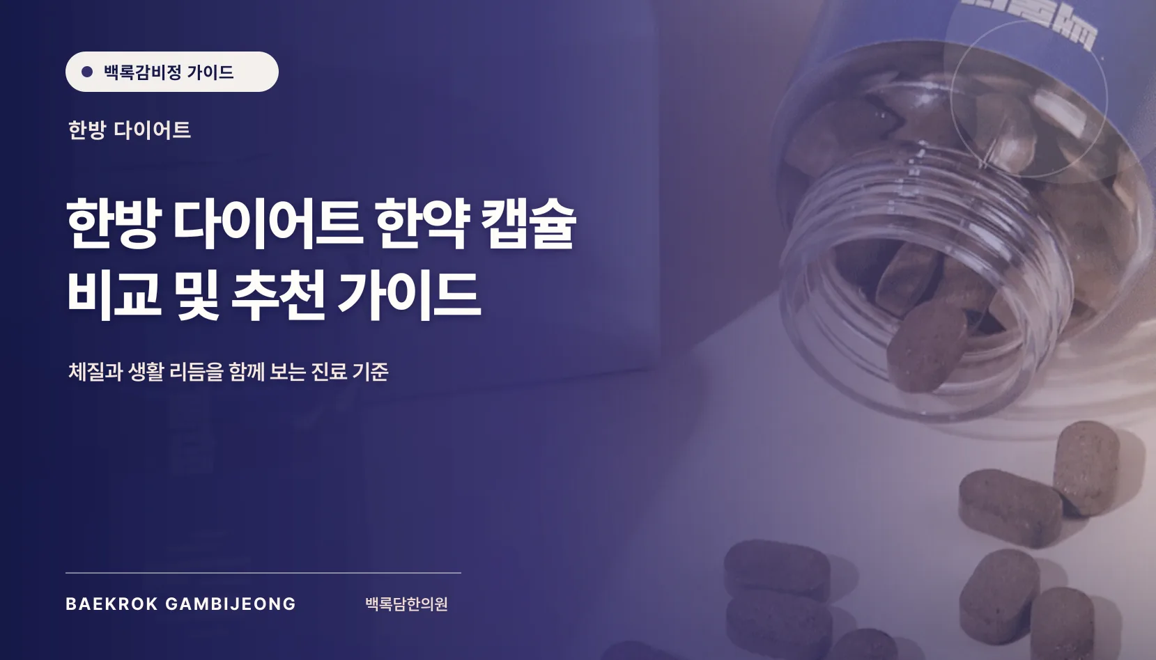 한방 다이어트 한약 캡슐 비교 및 추천 가이드